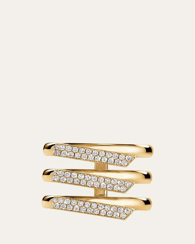 Inside Out Diamond Trio Band Ring in 18K Gold
